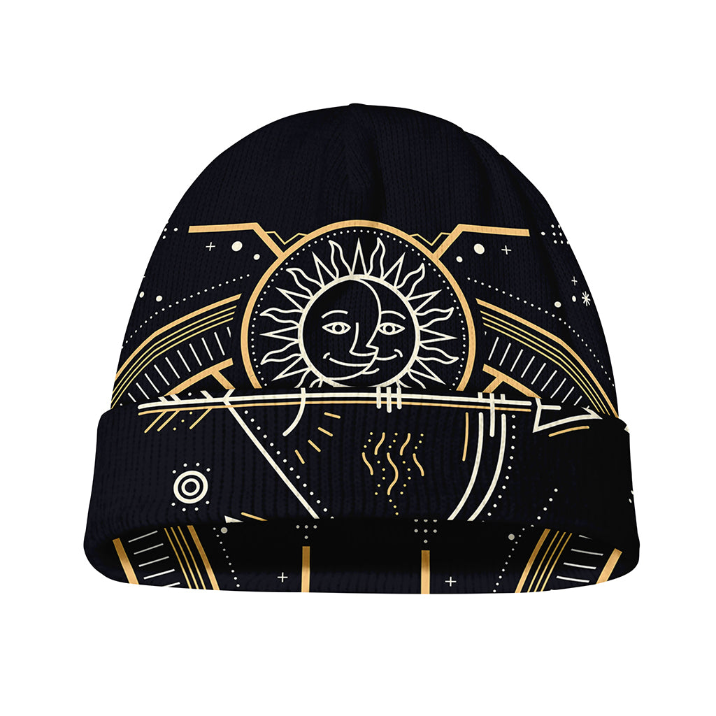 Vintage Sagittarius Zodiac Sign Print Beanie