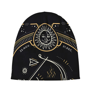 Vintage Sagittarius Zodiac Sign Print Beanie