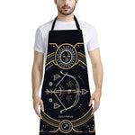 Vintage Sagittarius Zodiac Sign Print Bib Apron With Pocket
