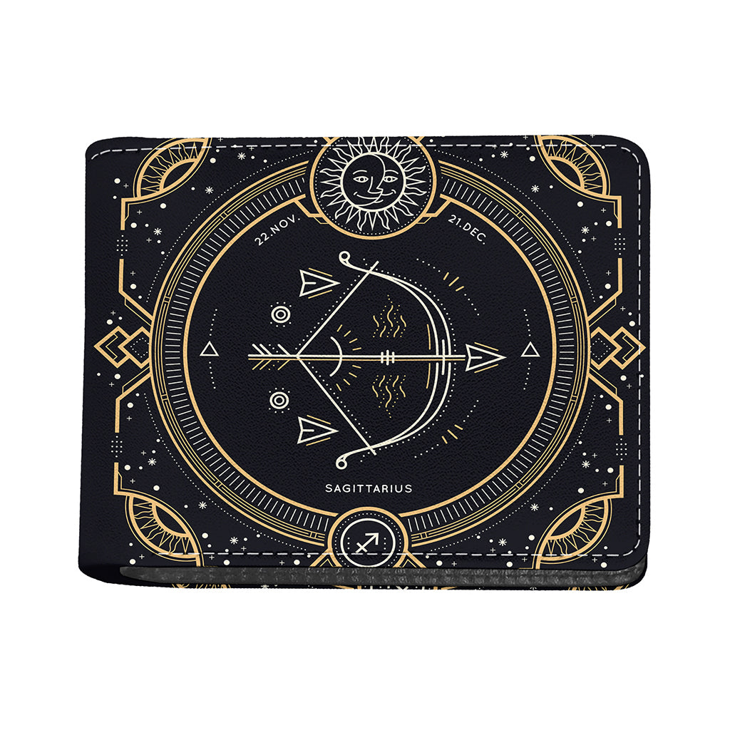 Vintage Sagittarius Zodiac Sign Print Bifold Wallet