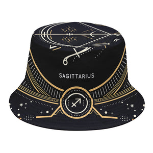 Vintage Sagittarius Zodiac Sign Print Bucket Hat