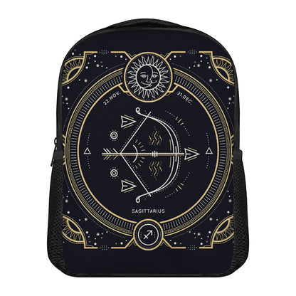Vintage Sagittarius Zodiac Sign Print Casual Backpack