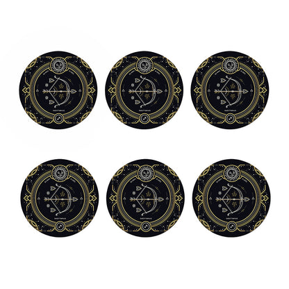 Vintage Sagittarius Zodiac Sign Print Coaster Set