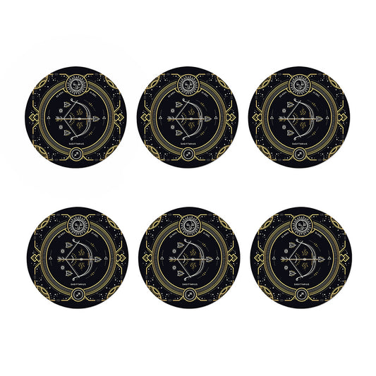Vintage Sagittarius Zodiac Sign Print Coaster Set