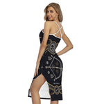 Vintage Sagittarius Zodiac Sign Print Cross Back Cami Dress