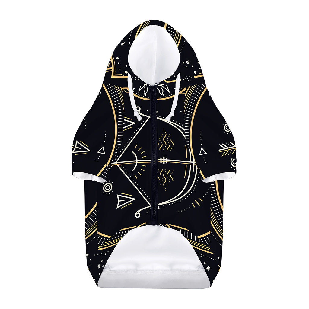 Vintage Sagittarius Zodiac Sign Print Dog Zip Up Hoodie