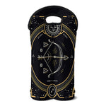 Vintage Sagittarius Zodiac Sign Print Double Neoprene Wine Tote