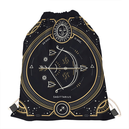 Vintage Sagittarius Zodiac Sign Print Drawstring Bag