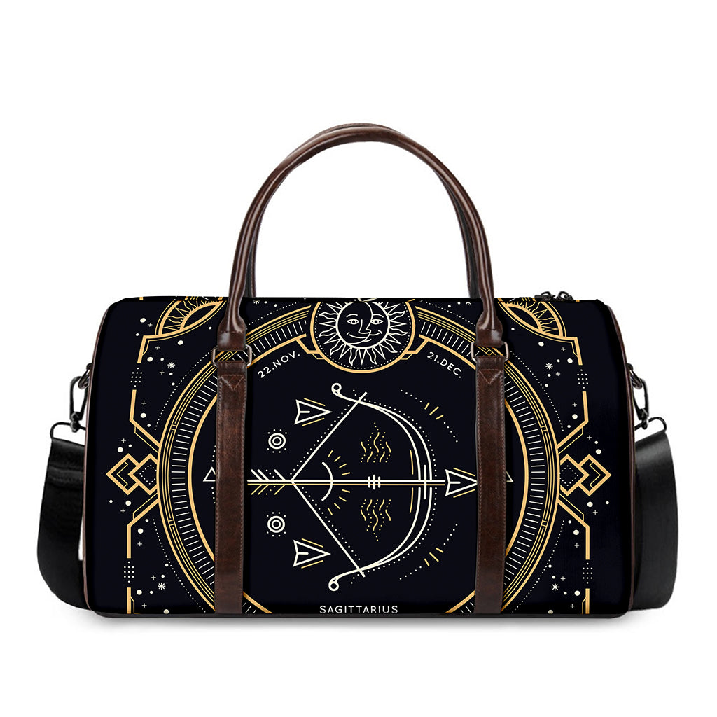 Vintage Sagittarius Zodiac Sign Print Duffle Bag