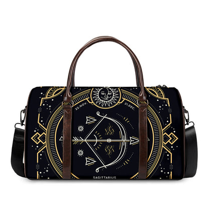 Vintage Sagittarius Zodiac Sign Print Duffle Bag