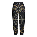 Vintage Sagittarius Zodiac Sign Print Fleece Lined Knit Pants