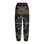 Vintage Sagittarius Zodiac Sign Print Fleece Lined Knit Pants