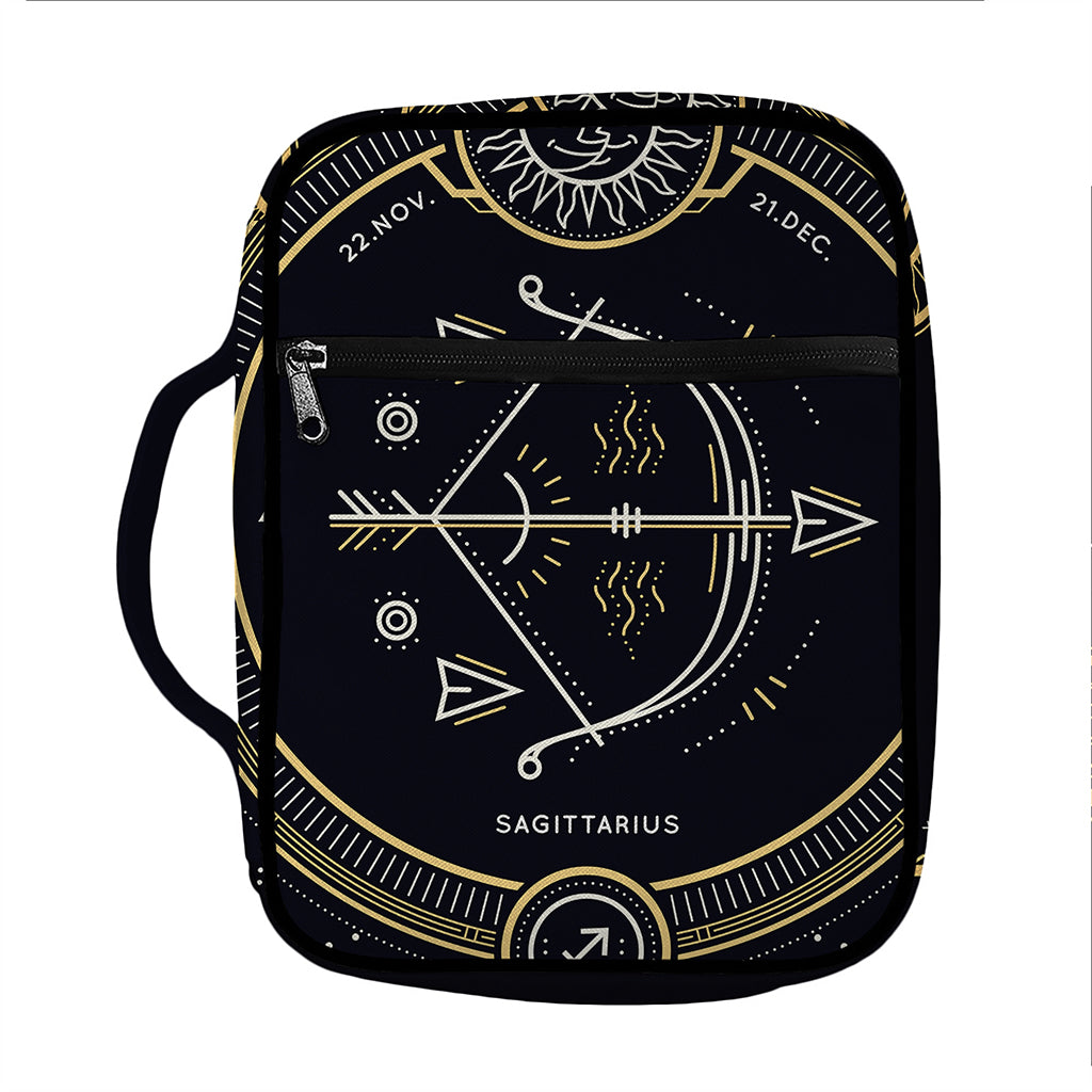 Vintage Sagittarius Zodiac Sign Print Front Pocket Bible Bag