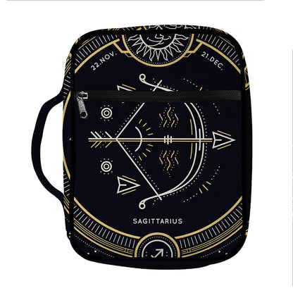 Vintage Sagittarius Zodiac Sign Print Front Pocket Bible Bag