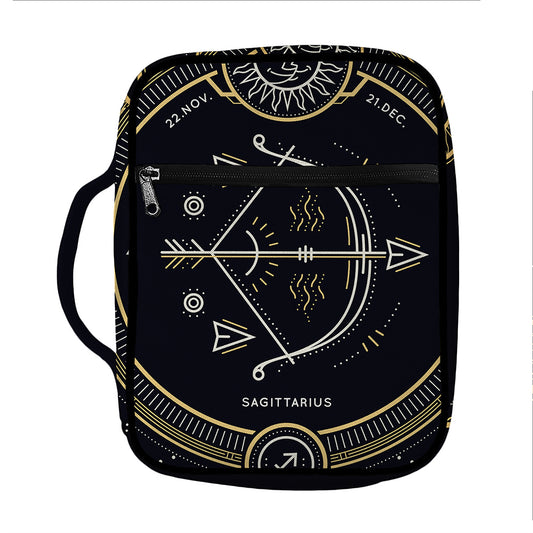 Vintage Sagittarius Zodiac Sign Print Front Pocket Bible Bag