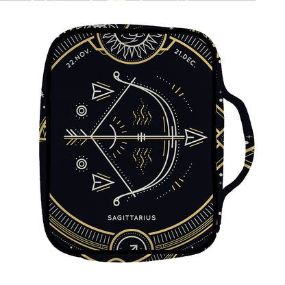 Vintage Sagittarius Zodiac Sign Print Front Pocket Bible Bag