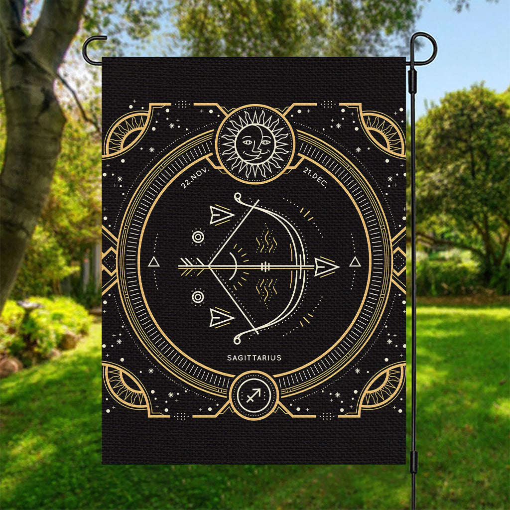 Vintage Sagittarius Zodiac Sign Print Garden Flag