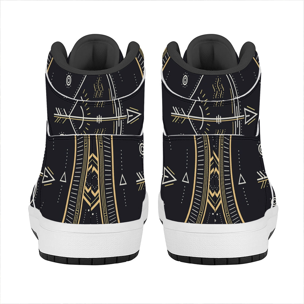 Vintage Sagittarius Zodiac Sign Print High Top Leather Sneakers