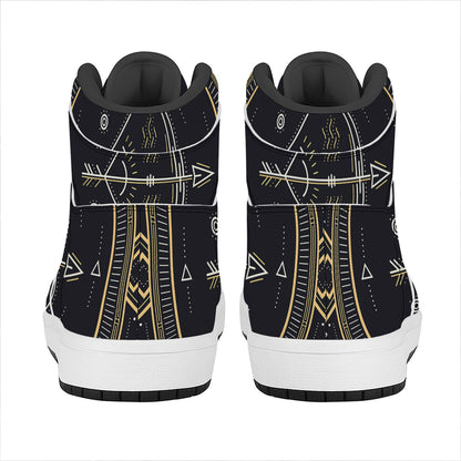 Vintage Sagittarius Zodiac Sign Print High Top Leather Sneakers