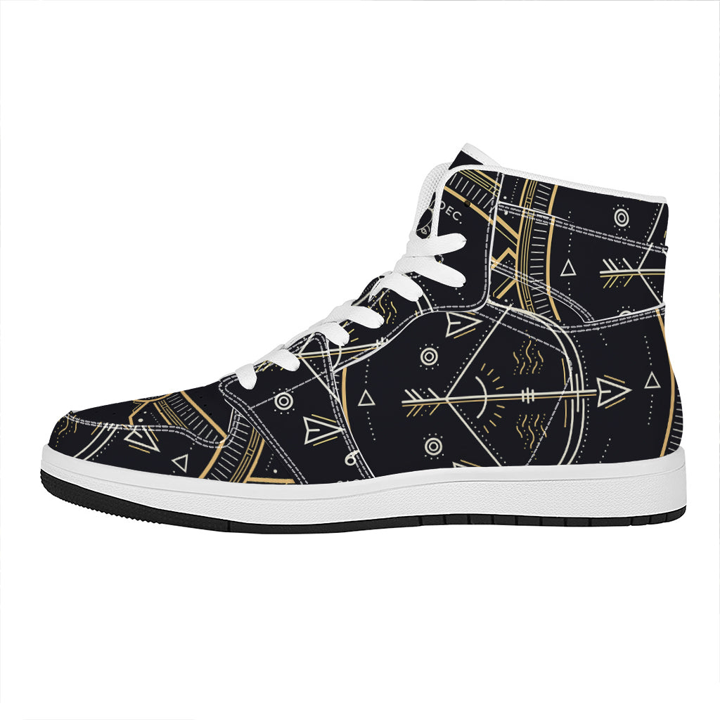 Vintage Sagittarius Zodiac Sign Print High Top Leather Sneakers
