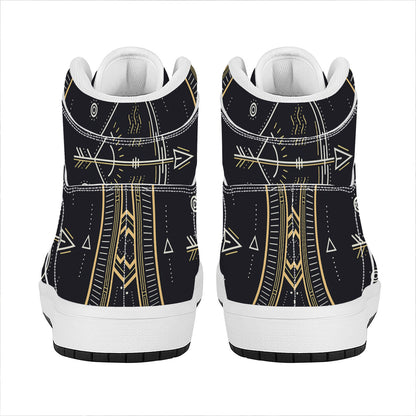 Vintage Sagittarius Zodiac Sign Print High Top Leather Sneakers