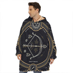 Vintage Sagittarius Zodiac Sign Print Hoodie Blanket