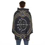 Vintage Sagittarius Zodiac Sign Print Hoodie Blanket