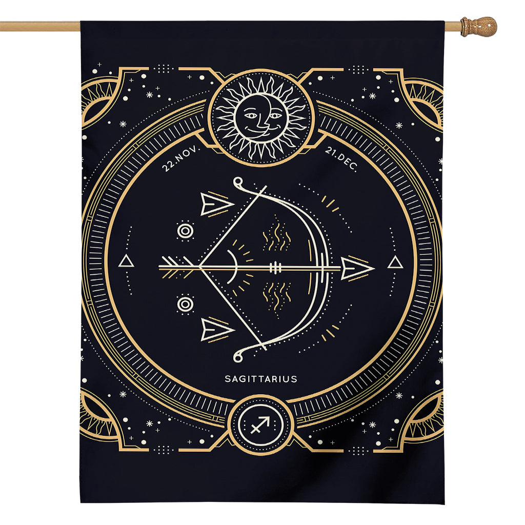 Vintage Sagittarius Zodiac Sign Print House Flag