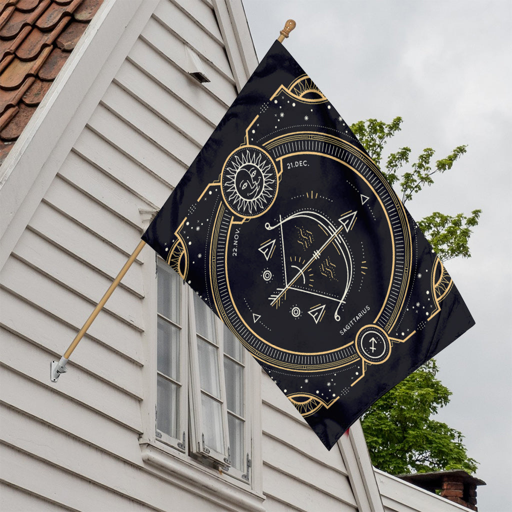 Vintage Sagittarius Zodiac Sign Print House Flag