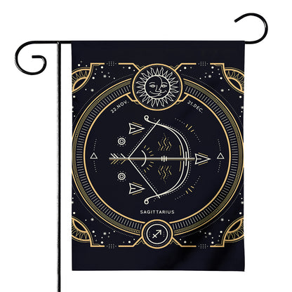 Vintage Sagittarius Zodiac Sign Print House Flag