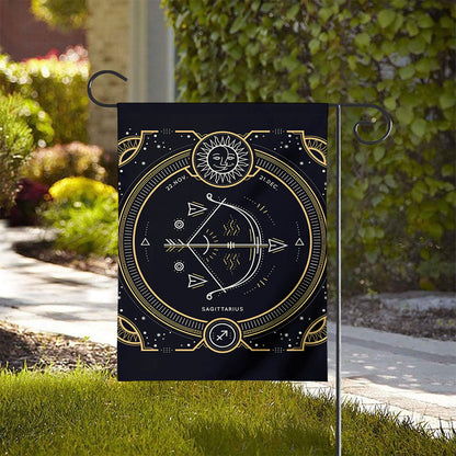 Vintage Sagittarius Zodiac Sign Print House Flag