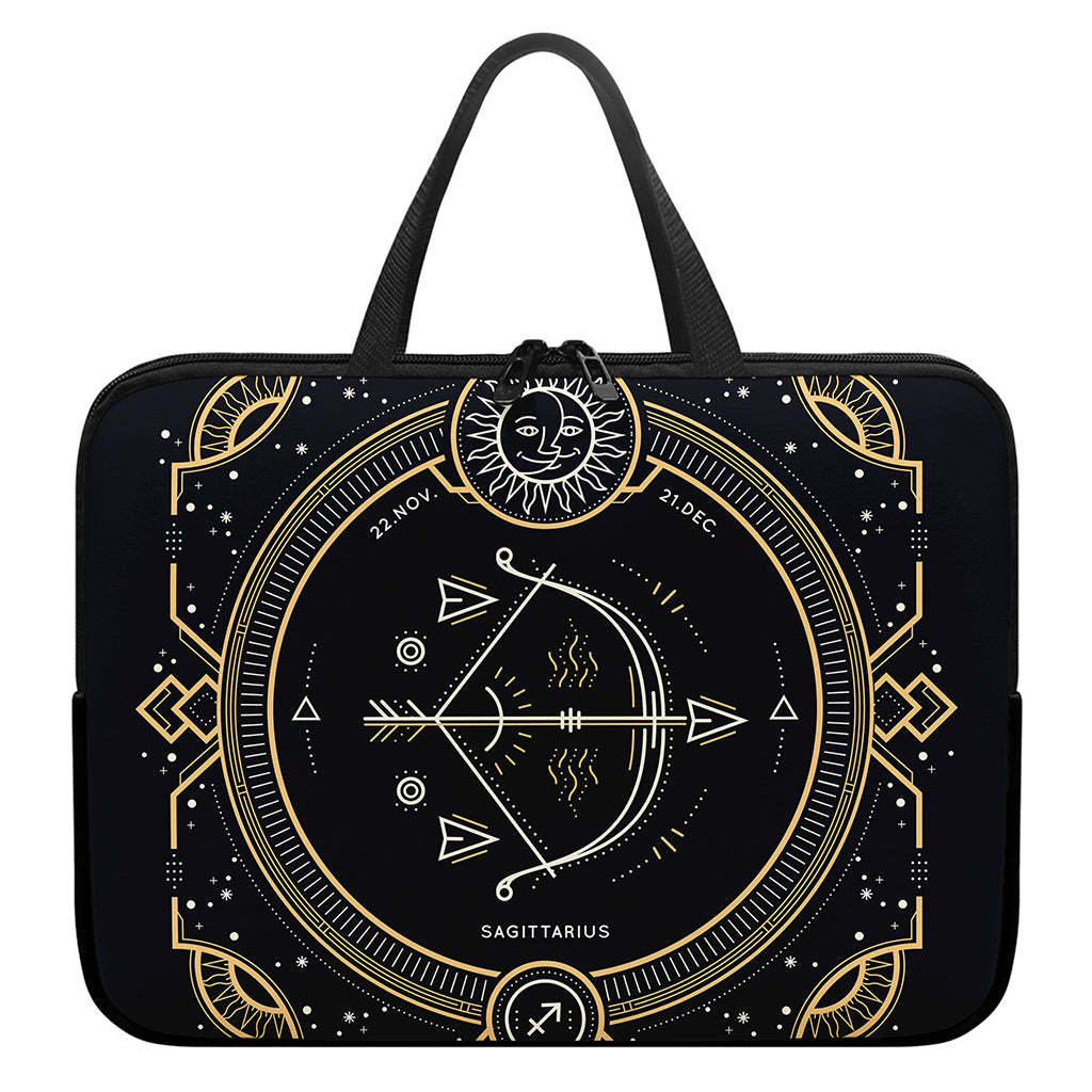 Vintage Sagittarius Zodiac Sign Print Laptop Sleeve With Handle