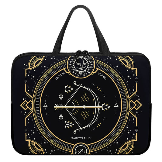 Vintage Sagittarius Zodiac Sign Print Laptop Sleeve With Handle