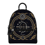 Vintage Sagittarius Zodiac Sign Print Leather Backpack