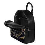 Vintage Sagittarius Zodiac Sign Print Leather Backpack