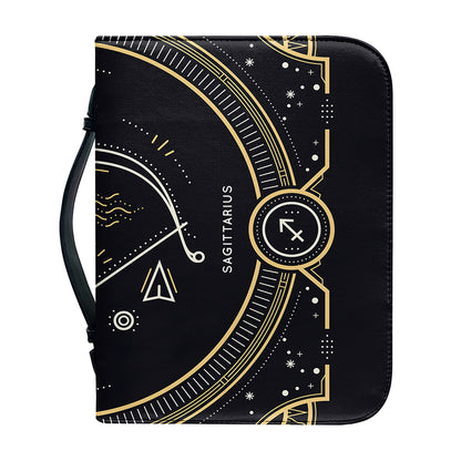 Vintage Sagittarius Zodiac Sign Print Leather Bible Cover