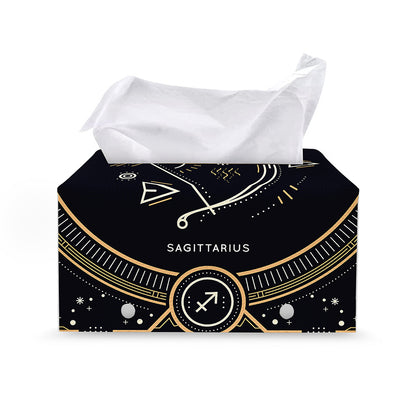 Vintage Sagittarius Zodiac Sign Print Leather Tissue Box Cover