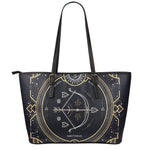 Vintage Sagittarius Zodiac Sign Print Leather Tote Bag