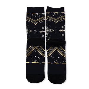 Vintage Sagittarius Zodiac Sign Print Long Socks