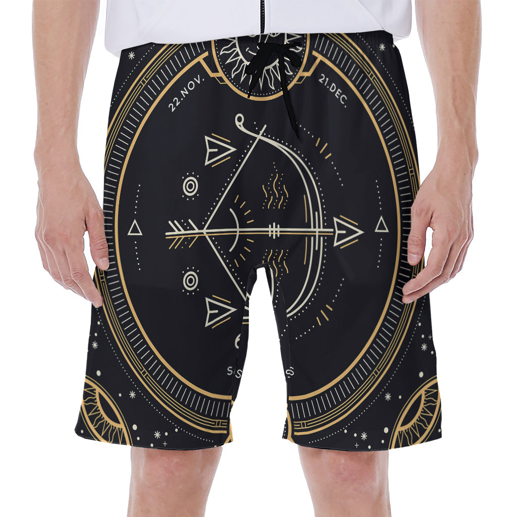 Vintage Sagittarius Zodiac Sign Print Men's Beach Shorts