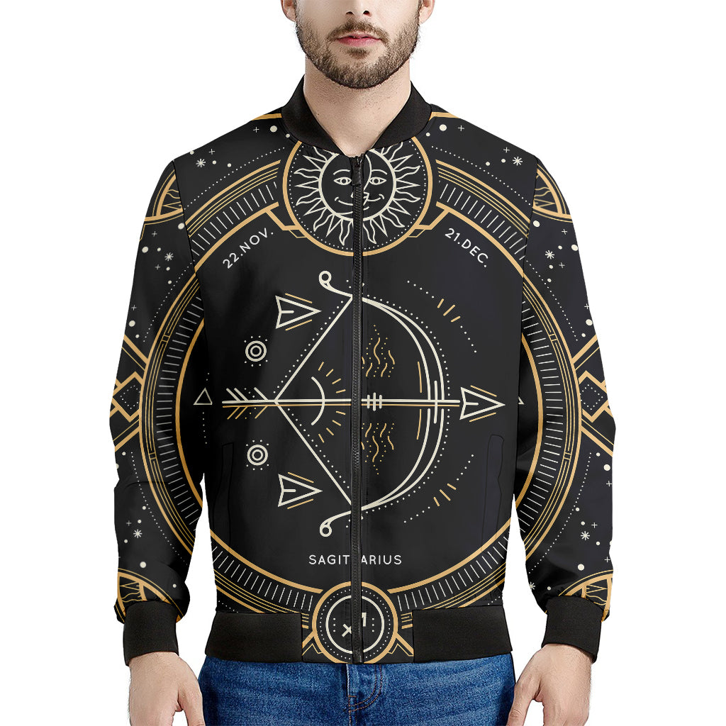 Vintage Sagittarius Zodiac Sign Print Men's Bomber Jacket