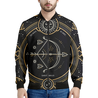 Vintage Sagittarius Zodiac Sign Print Men's Bomber Jacket