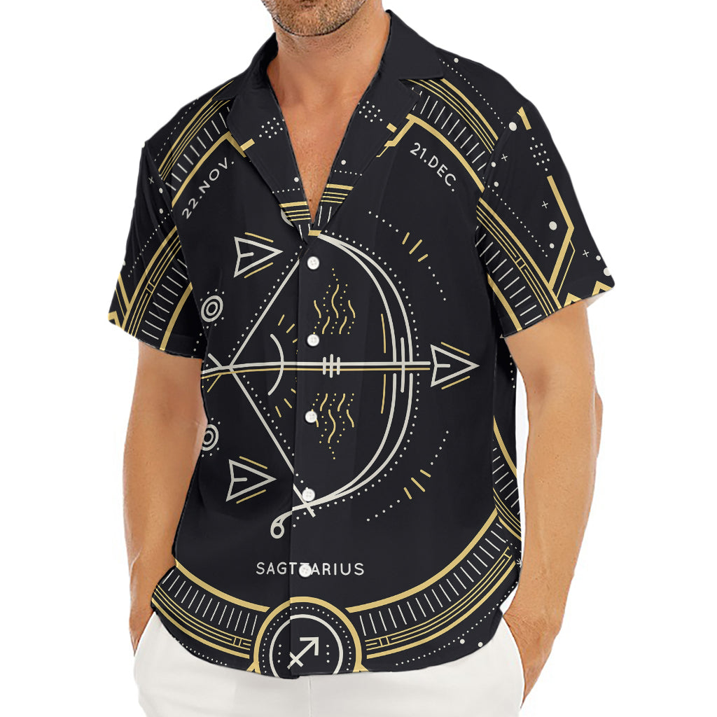 Vintage Sagittarius Zodiac Sign Print Men's Deep V-Neck Shirt