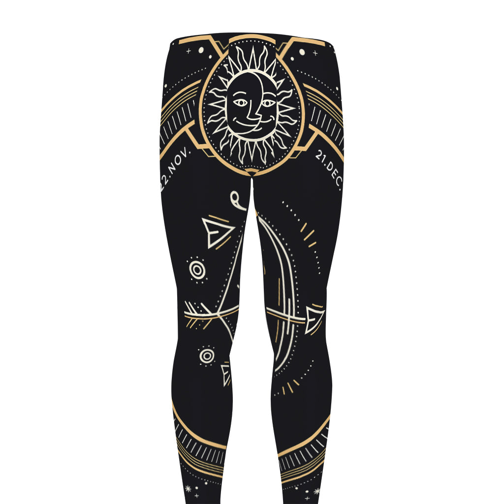 Vintage Sagittarius Zodiac Sign Print Men's leggings