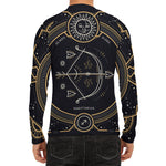 Vintage Sagittarius Zodiac Sign Print Men's Long Sleeve Rash Guard
