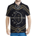 Vintage Sagittarius Zodiac Sign Print Men's Polo Shirt