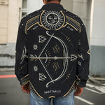 Vintage Sagittarius Zodiac Sign Print Men's Shirt Jacket