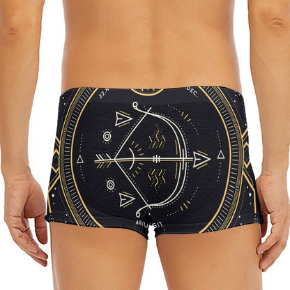 Vintage Sagittarius Zodiac Sign Print Men's Short Boxer Briefs