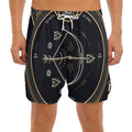 Vintage Sagittarius Zodiac Sign Print Men's Split Running Shorts