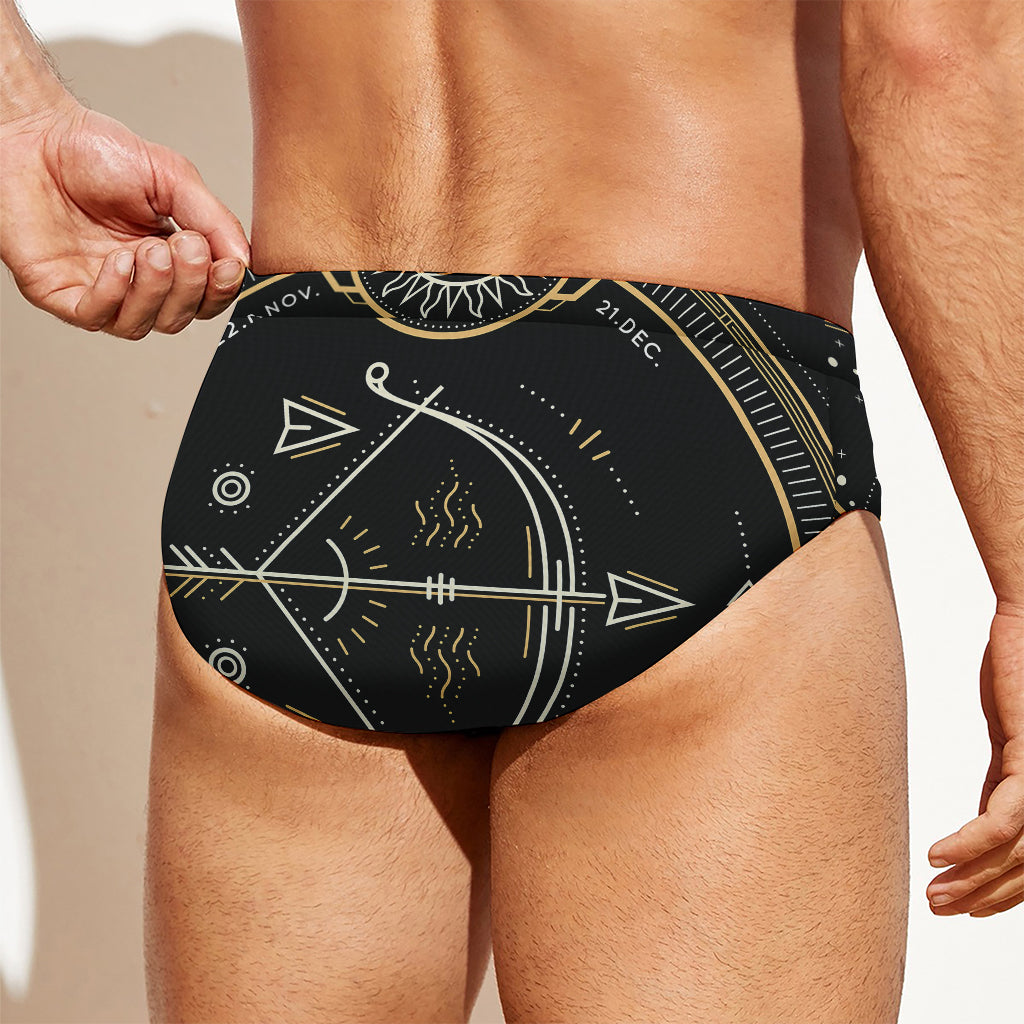 Vintage Sagittarius Zodiac Sign Print Men's Swim Briefs